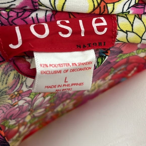 Josie Natori Rainbow Floral Open Front Robe - Picture 7 of 9